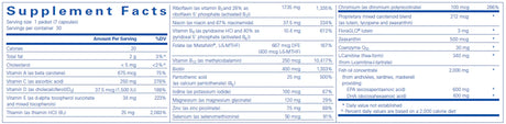 Energize Plus Pure Pack by Pure Encapsulations Supplement Facts