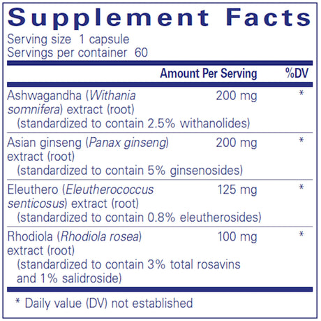 Energy Xtra by Pure Encapsulations Supplement Facts