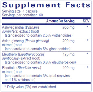 Energy Xtra by Pure Encapsulations Supplement Facts