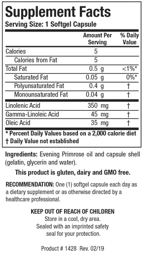 Evening Primrose Oil by Biotics Research Supplement Facts