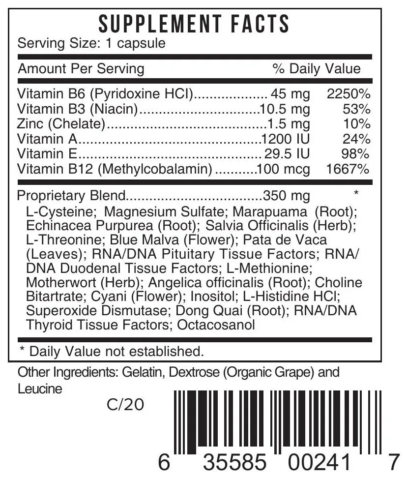 Fpms Female Health by Systemic Formulas Supplement Facts