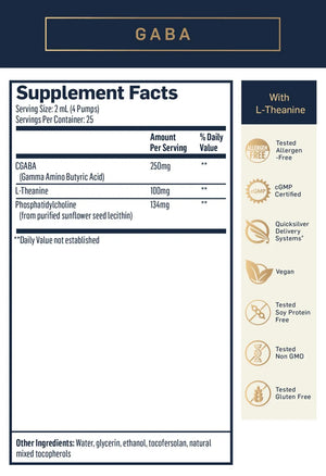 Gaba + L-Theanine by Quicksilver Scientific Supplement Facts
