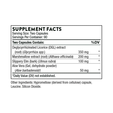 GI Relief by Thorne Supplement Facts
