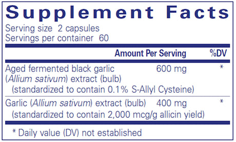 Garlic Complex by Pure Encapsulations Supplement Facts