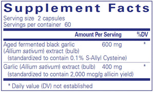 Garlic Complex by Pure Encapsulations Supplement Facts