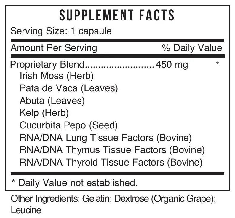 Gf Thyroid by Systemic Formulas Supplement Facts
