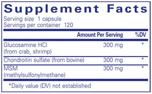 Glucosamine Chondroitin with MSM by Pure Encapsulations Supplement Facts