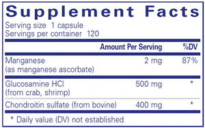 Glucosamine Chondroitin with Manganese by Pure Encapsulations Supplement Facts