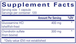 Glucosamine HCl Chondroitin by Pure Encapsulations Supplement Facts