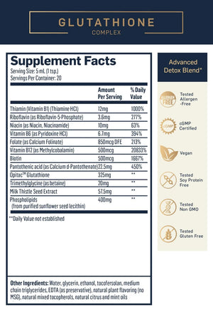 Glutathione Complex by Quicksilver Scientific Supplement Facts