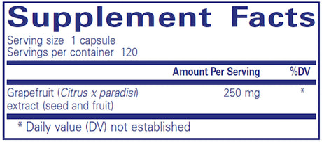Grapefruit Seed Extract by Pure Encapsulations Supplement Facts