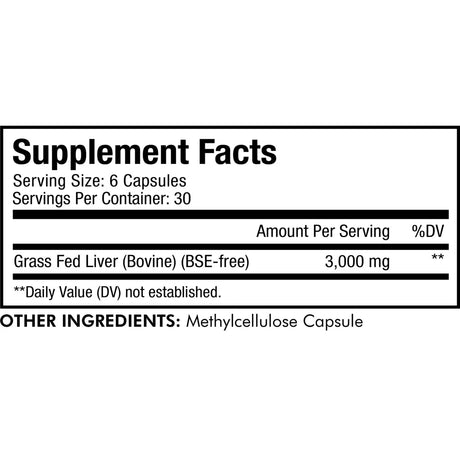 Grass Fed Beef Liver by Codeage Supplement Facts