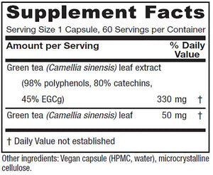 Green Tea by Vitanica Supplement Facts