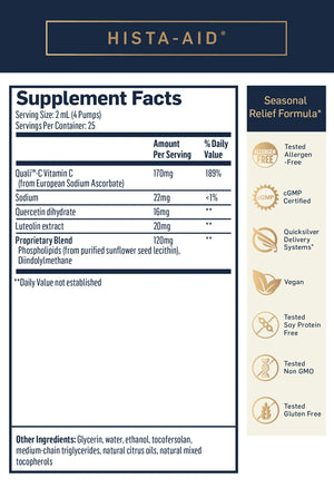 Hista-Aid by Quicksilver Scientific Supplement Facts