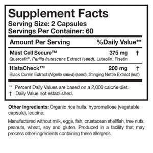 HistaQuel by Researched Nutritionals Supplement Facts