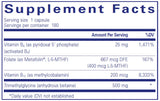 Homocysteine Factors by Pure Encapsulations Supplement Facts