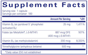 Homocysteine Factors by Pure Encapsulations Supplement Facts