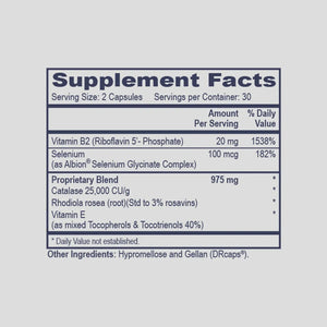 Hydrogen Peroxide Scavenger by PHP/MethylGenetic Nutrition Supplement Facts