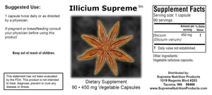Illicium Supreme by Supreme Nutrition Supplement Facts