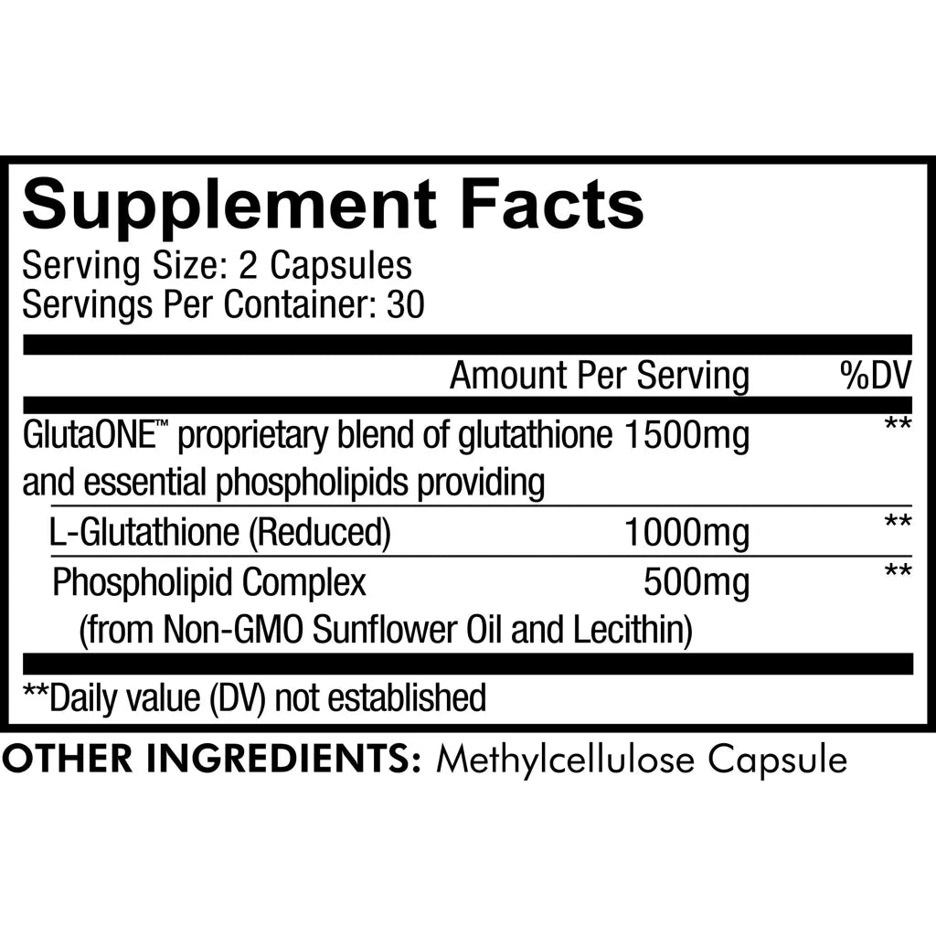 Liposomal Glutathione GlutaONE by Codeage Supplement Facts