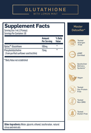 Glutathione + Lemon Mint by Quicksilver Scientific Supplement Facts