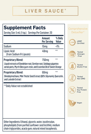 Liver Sauce by Quicksilver Scientific Supplement Facts
