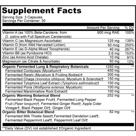 Lungs by Codeage Supplement Facts