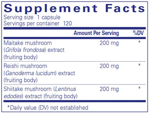 M/R/S Mushroom Formula by Pure Encapsulations Supplement Facts