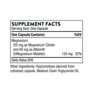 Magnesium CitraMate by Thorne Supplement Facts
