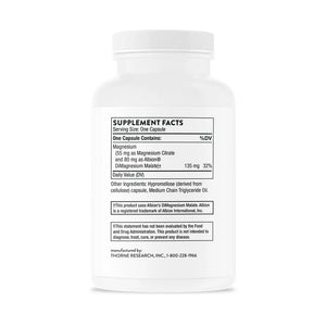 Magnesium CitraMate by Thorne Bottle Supplement Facts