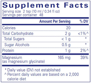 Magnesium Glycinate Liquid by Pure Encapsulations Supplement Facts