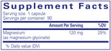 Magnesium (glycinate) by Pure Encapsulations Supplement Facts