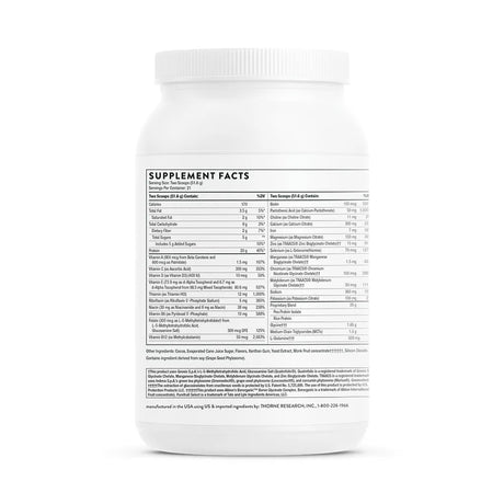 MediClear-SGS by Thorne Bottle Supplement Facts