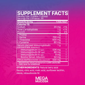 MegaMucosa Powder by Microbiome Labs Supplement Facts