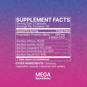MegaSporeBiotic by Microbiome Labs Supplement Facts