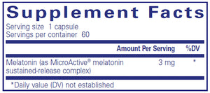 Melatonin-SR by Pure Encapsulations Supplement Facts