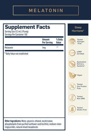 Melatonin by Quicksilver Scientific Supplement Facts