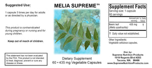 Melia Supreme by Supreme Nutrition Supplement Facts