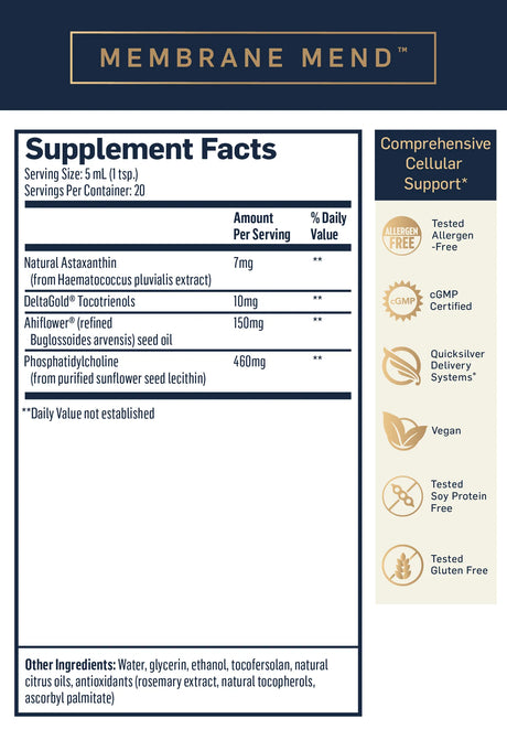 Membrane Mend by Quicksilver Scientific Supplement Facts