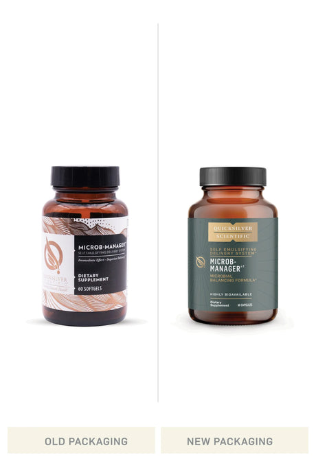 Microb Manager by Quicksilver Scientific Old vs New Bottle Comparison