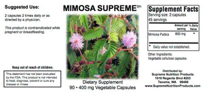 Mimosa Supreme by Supreme Nutrition Supplement Facts