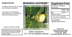 Morinda Supreme by Supreme Nutrition Supplement Facts