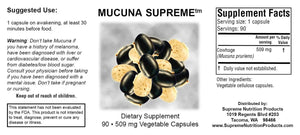 Mucuna Supreme by Supreme Nutrition Supplement Facts