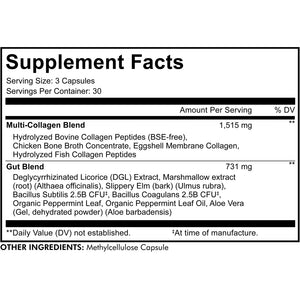 Multi Collagen + Gut Blend by Codeage Supplement Facts