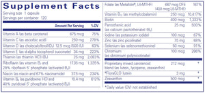 Multi T/D by Pure Encapsulations Supplement Facts