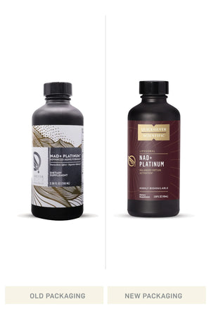 NAD+ Platinum by Quicksilver Scientific Old vs New Bottle Comparison