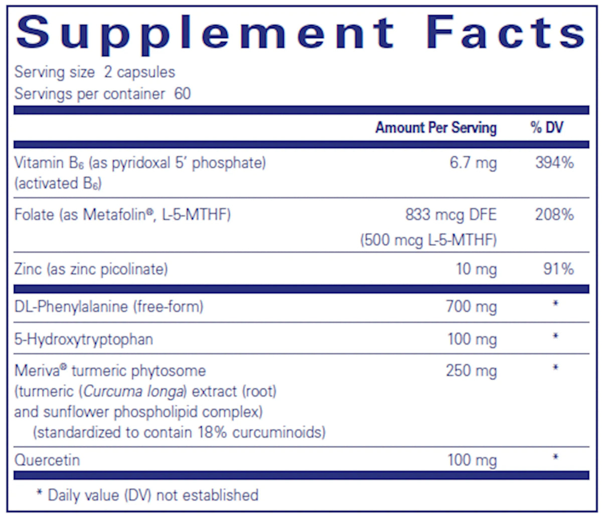 NeuroPure by Pure Encapsulations Supplement Facts
