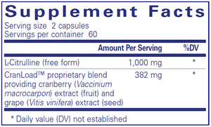 Nitric Oxide Ultra by Pure Encapsulations Supplement Facts