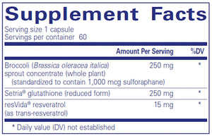 Nrf2 Detox by Pure Encapsulations Supplement Facts