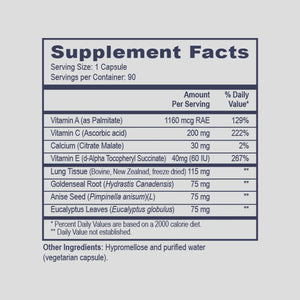 Pneumo Complex by Professional Health Products Supplement Facts